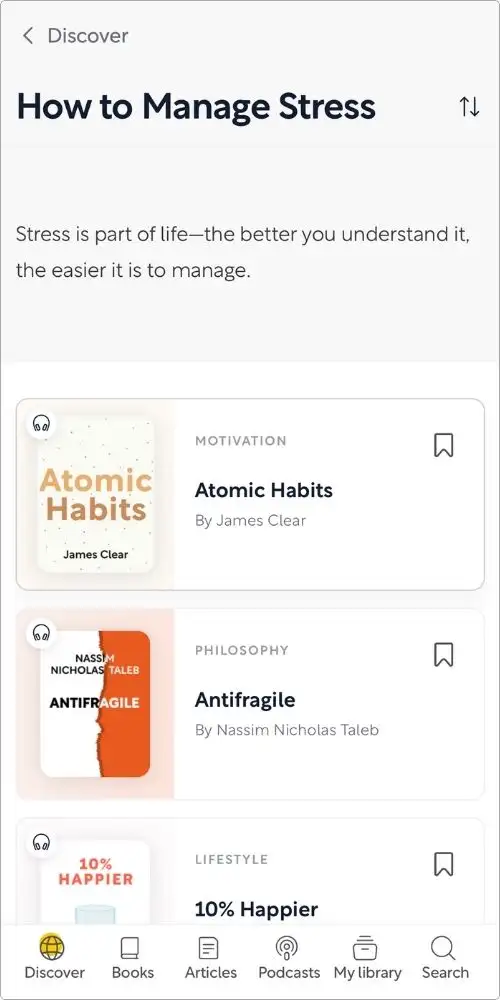 How to manage stress collection screenshot