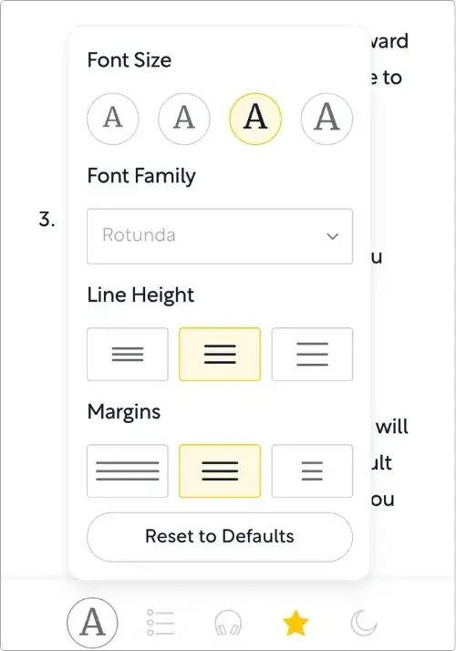 Text customization options