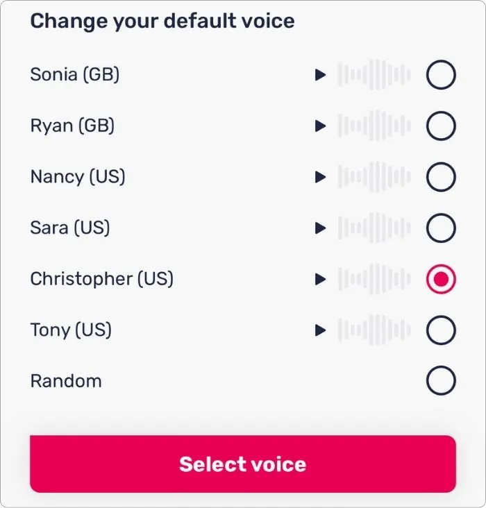 Voice styles