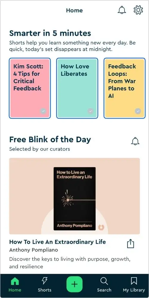 Blinkist homepage screenshot