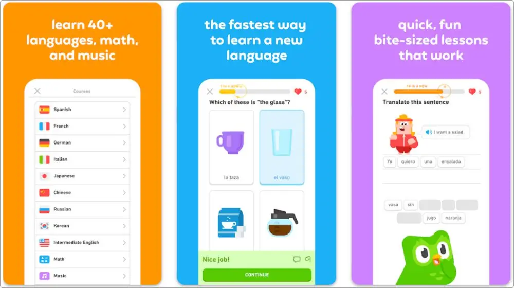 Duolingo app screenshots