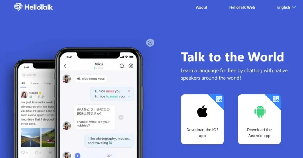 HelloTalk app screenshot 