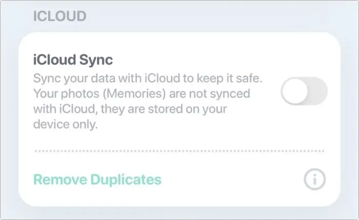 How to sync iCloud in Moodnotes app