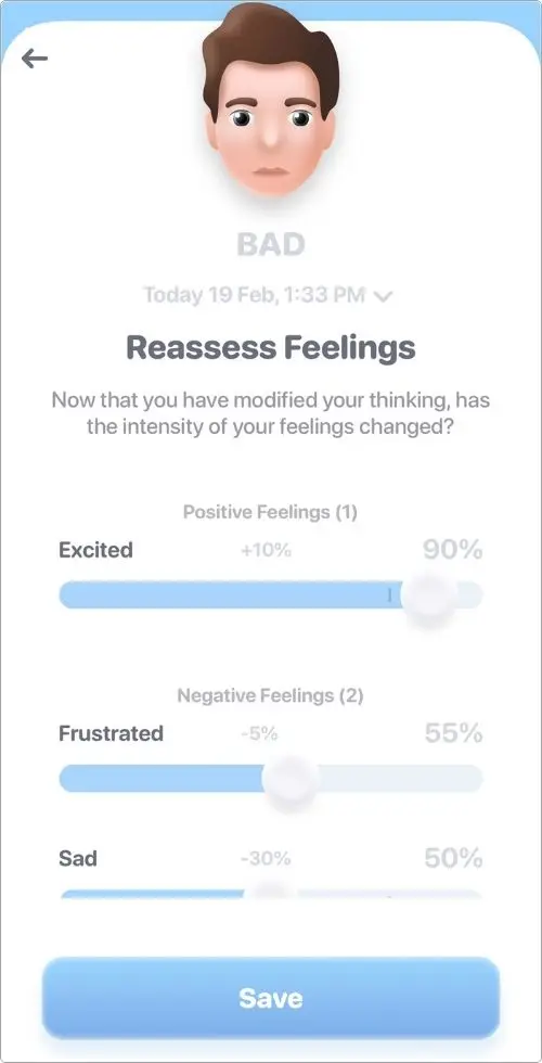 Reassess feelings section in Moodnotes app