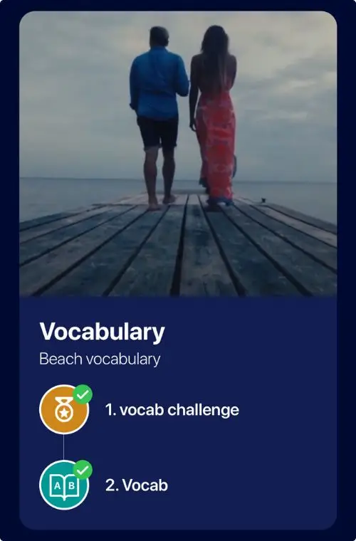 Vocabulary section in song lesson