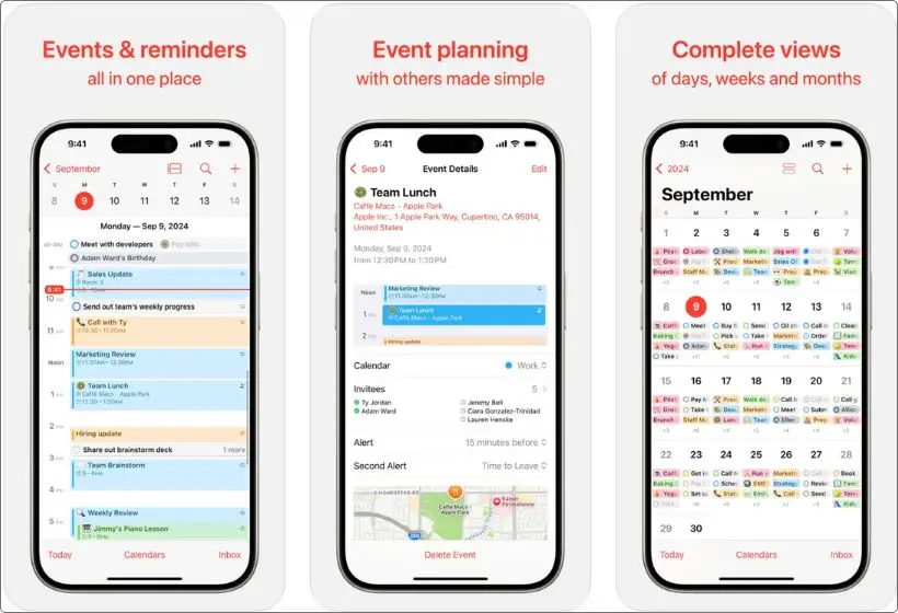 Apple Calendar app screenshots