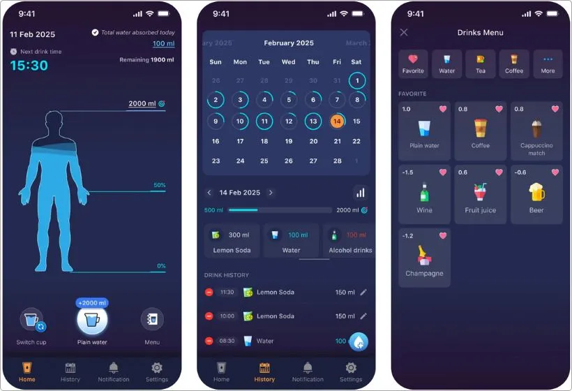 Drink Water app screenshots