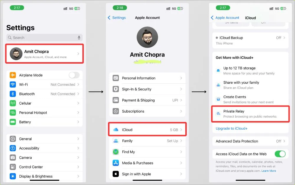How to enable iCloud Private Relay