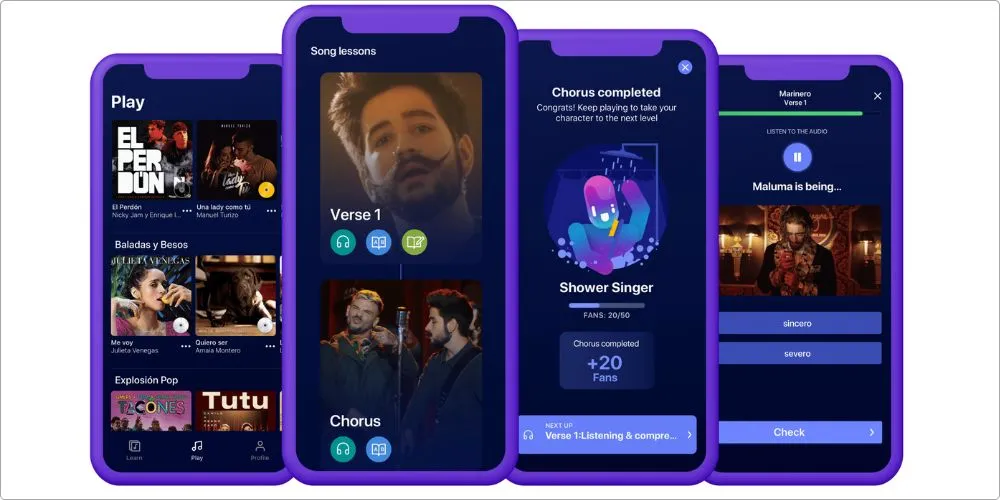 Lirica language learning app screenshot