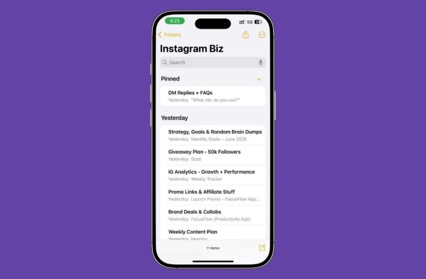 How I Use Apple Notes to Run My Instagram Business