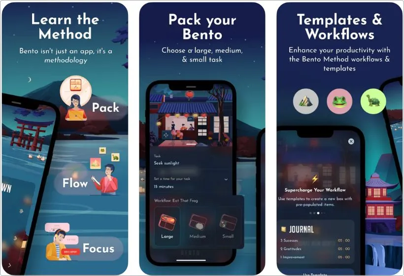 Bento app screenshots