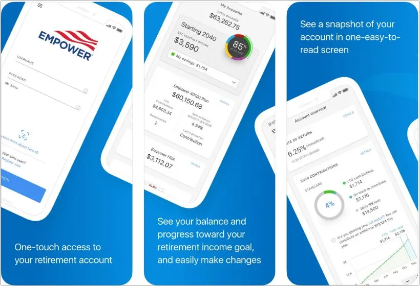 Empower app screenshots