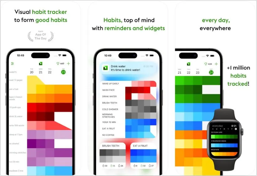 Everyday app screenshots
