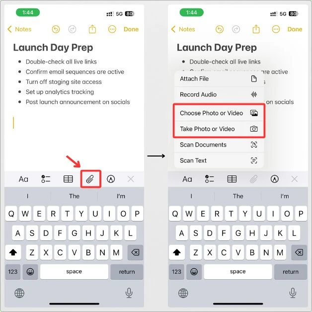 How to add photos & videos in Apple Notes
