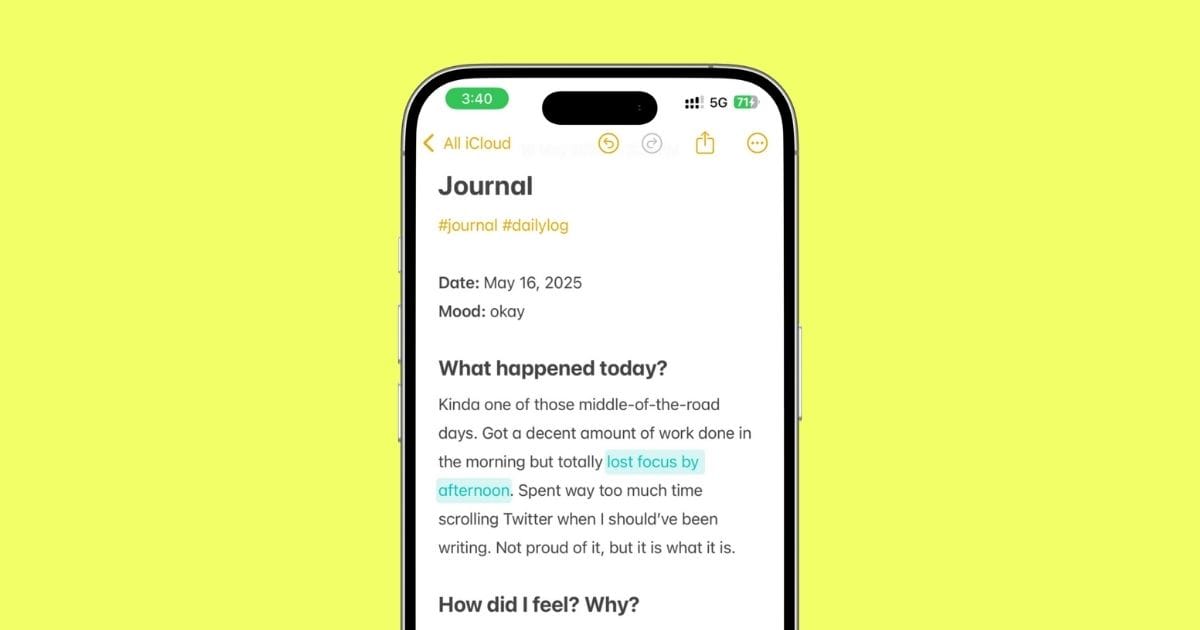 How to turn iPhone Notes into a personal journal