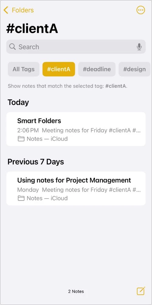 Notes related to clientA tag