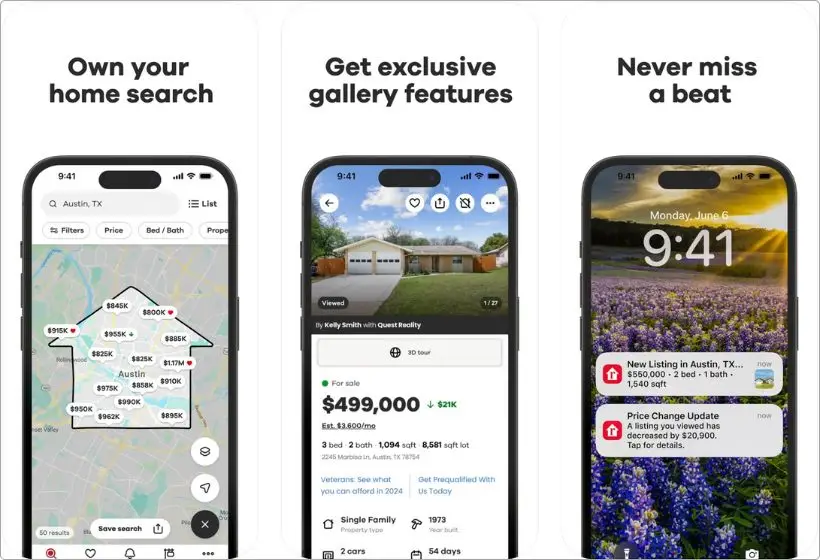Realtor.com app screenshots
