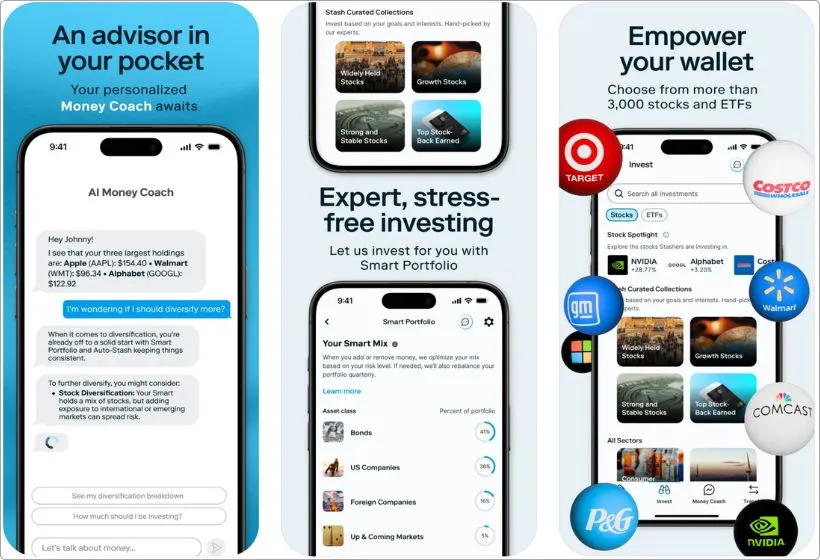 Stash app screenshots