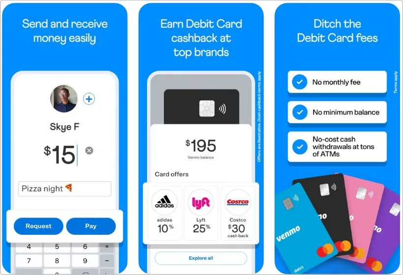 Venmo app screenshots