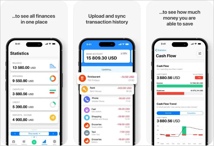 Wallet app screenshots