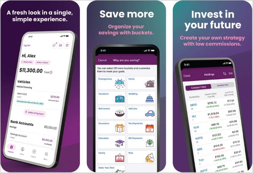 Ally Bank app screenshots