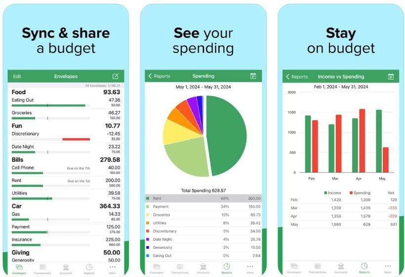 Goodbudget app screenshots