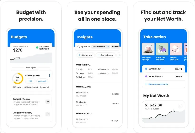 Screenshots showing Hiatus app interface