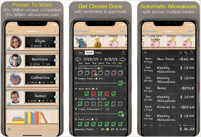 iAllowance app screenshots