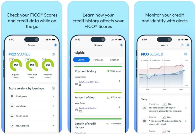 myFICO app screenshots