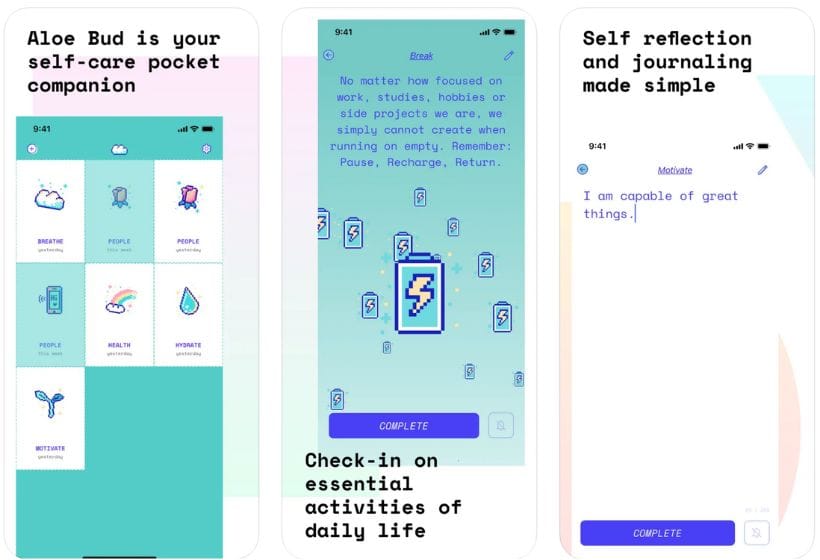 Aloe Bud app screenshots