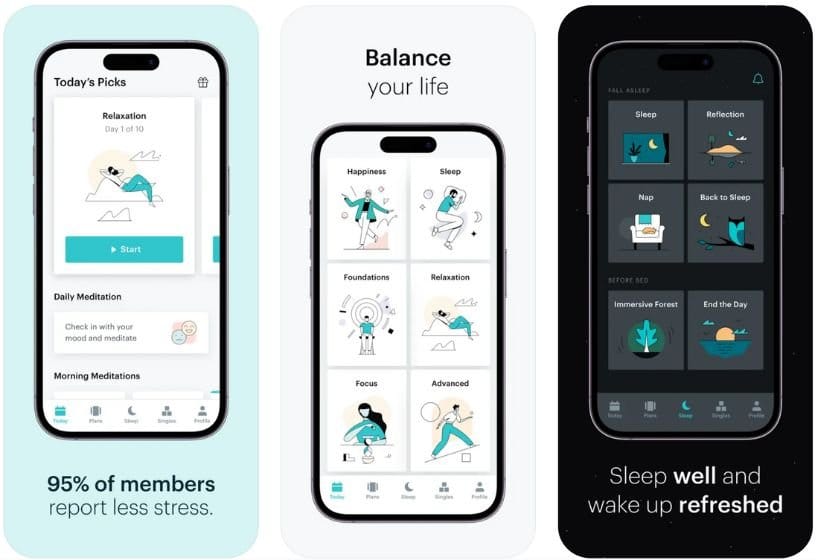 Balance app screenshots
