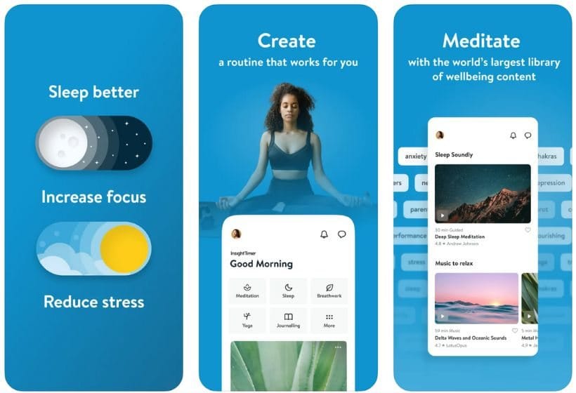 Insight Timer app screenshots