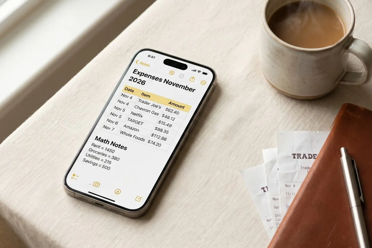 How to Use Apple Notes for Expense Tracking