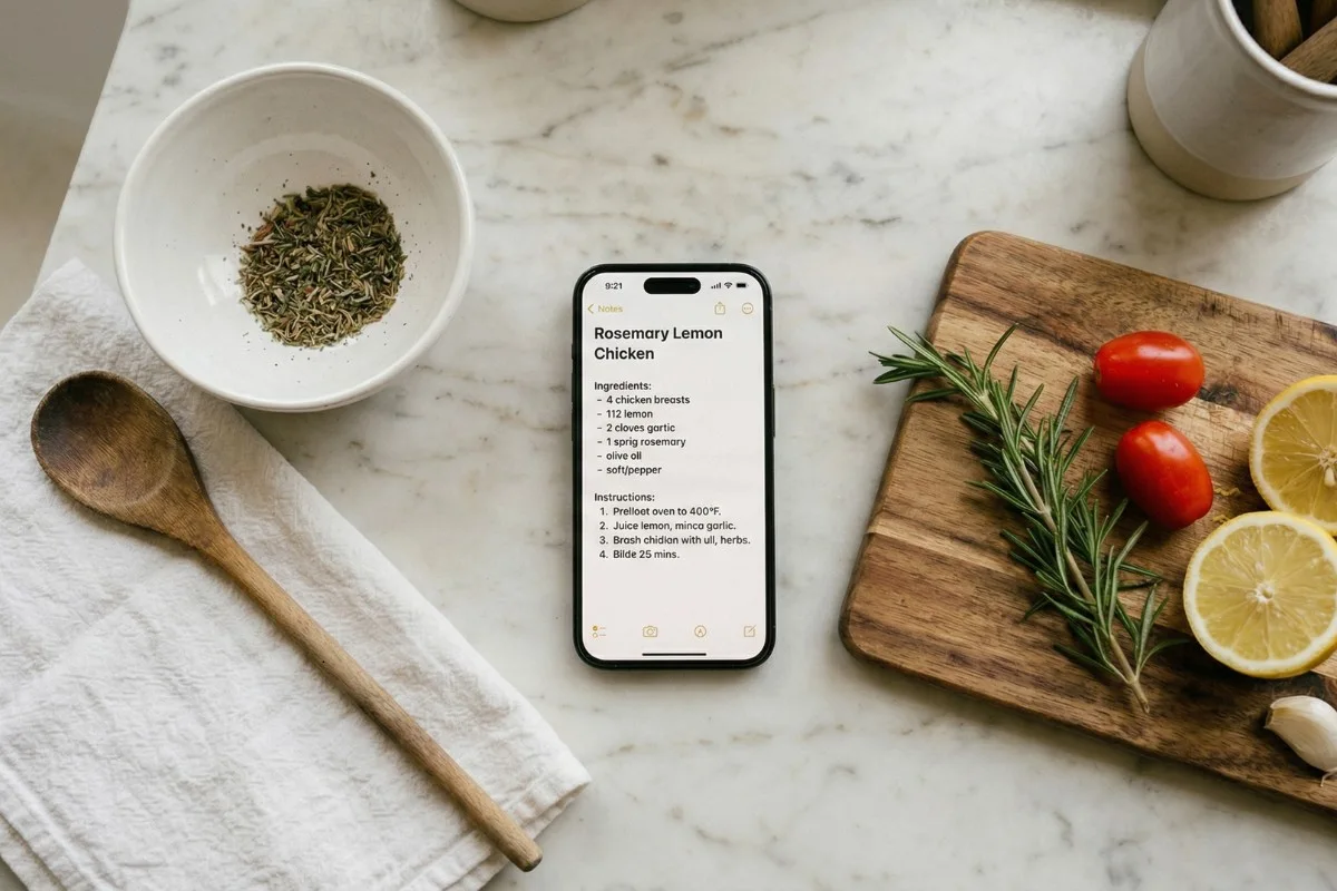 Apple Notes for Recipes