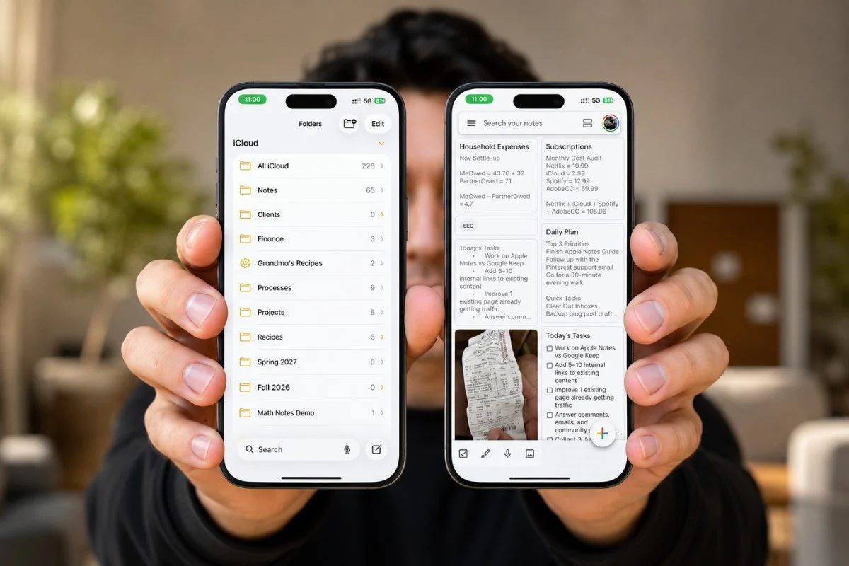 Apple Notes vs Google Keep on iPhon