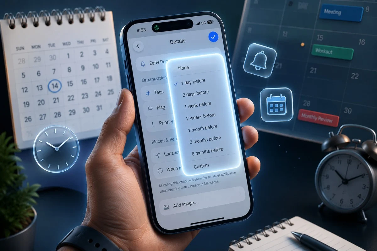 Apple Reminders Early Reminder