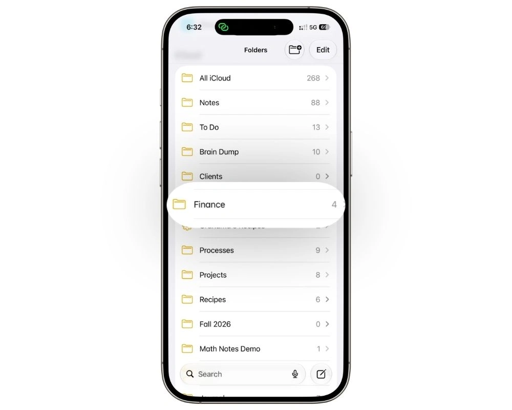 Apple Notes budgeting for personal productivity