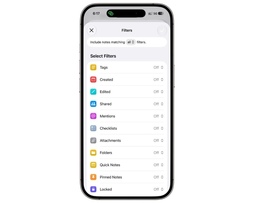 Apple Notes productivity Smart Folders for organizing notes