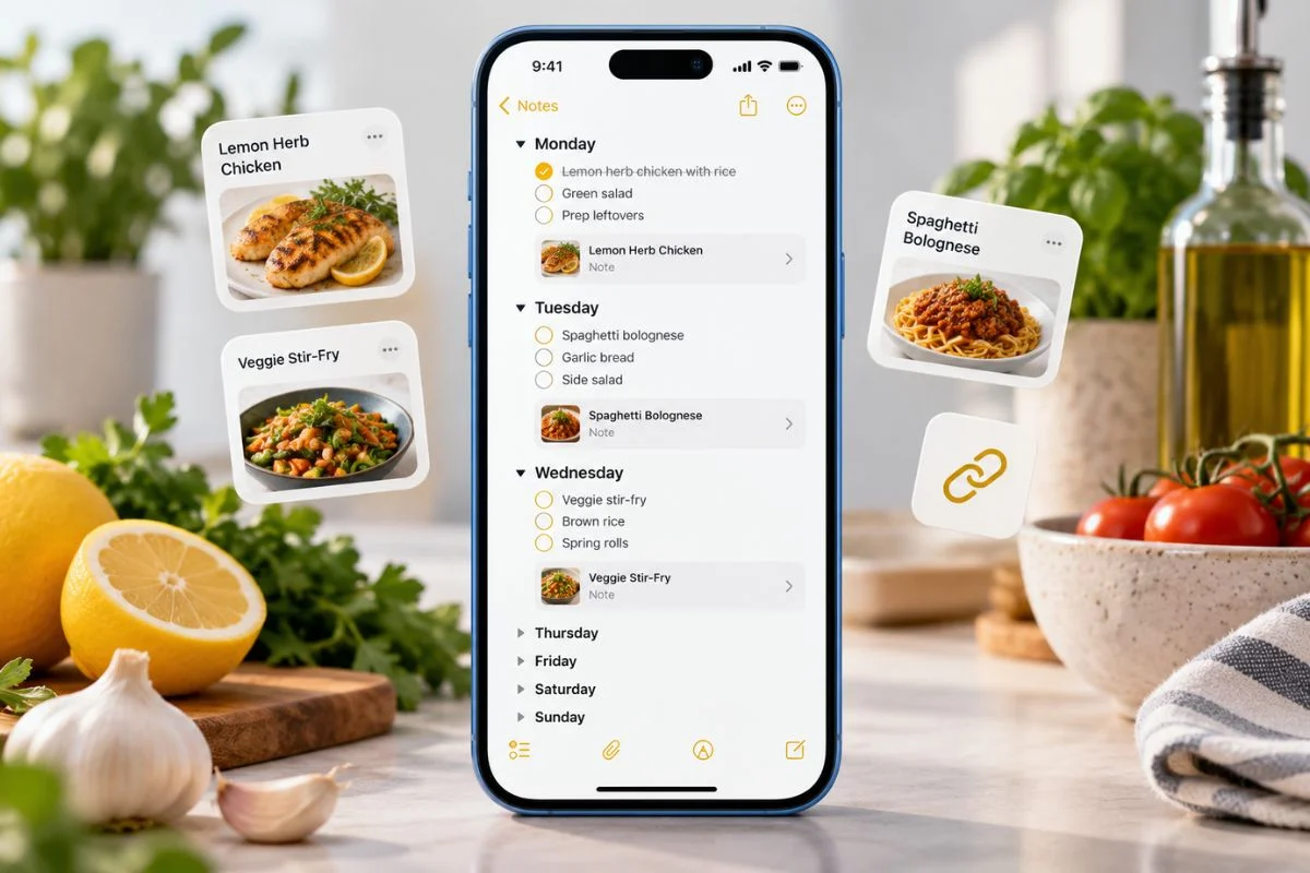 Apple Notes Meal Planning